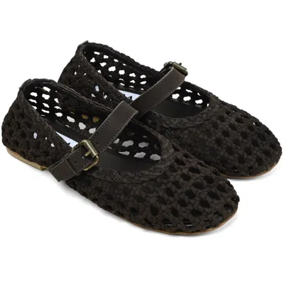 Asra Women's Brown Noa - Dark Chocolate Leather Ballerina