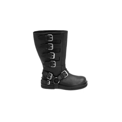 Asra Women's Cantaloupe Black Buckle Boot