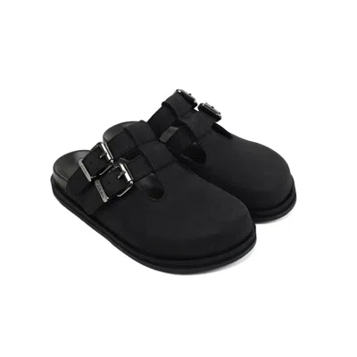 Asra Women's Neptune - Black Leather Clog