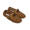 Asra Women's Neutrals Noa - Dark Tan Leather Ballerina In Black/brown