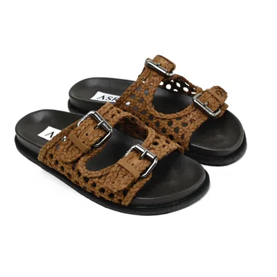 Asra Women's Nia - Brown Leather Sandal Azra
