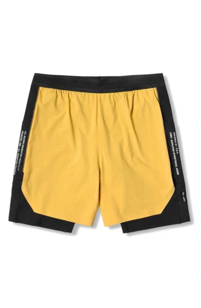 Asrv Aerotex Hybrid Liner Shorts In Amber/ Black