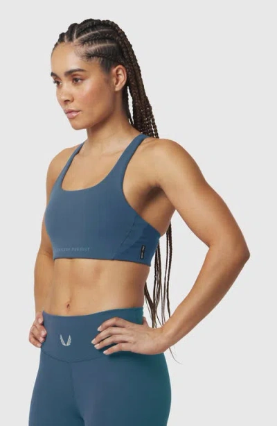 Asrv Lycra Hybrid Sports Bra In Blue