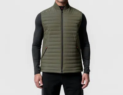 Asrv Men's Insulated Run Vest In Dark Olive