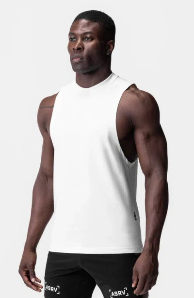 Asrv 3d Lite 2.0 Lycra Relaxed Cutoff Tank In White