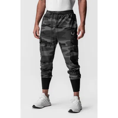 Asrv Tetra-light Cargo Joggers In Black Camo Reflective