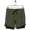 Asrv Tetra-lite™ 7-inch Water Repellent Liner Shorts In Olive /black