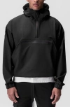 Asrv Weather Ready Water Resistant Quarter Zip Jacket In Black Patch