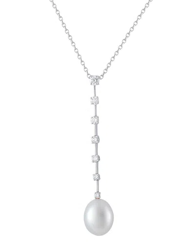 Pre-owned Assael 18k 0.71 Ct. Tw. Diamond & Pearl Necklace (authentic Pre-loved)