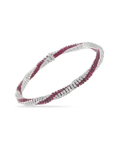 Pre-owned Assael 18k 12.35 Ct. Tw. Diamond & Ruby Bracelet (authentic Pre-loved)
