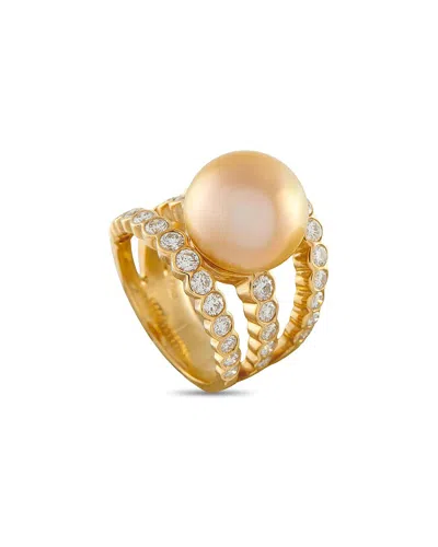 Pre-owned Assael 18k 1.72 Ct. Tw. Diamond & Pearl Ring (authentic Pre-loved)