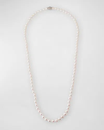 Assael 18k White Gold Akoya Cultured Pearl Necklace In Metallic