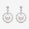 ASSAEL 18K WHITE GOLD DIAMOND 2.54CT. TW. AND SOUTH SEA PEARL DROP EARRINGS