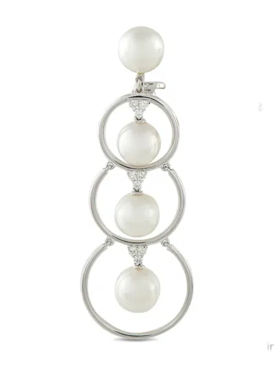 Pre-owned Assael 18k White Gold Diamond Earrings In Silver