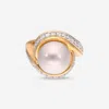 ASSAEL ANGELA CUMMINGS 18K YELLOW GOLD AND PLATINUM, SOUTH SEA PEARL AND DIAMOND 1.31CT. TW. STATEMENT RING