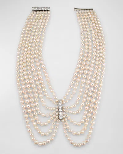 Assael Japanese Akoya Pearl And Diamond Statement Necklace In Metallic