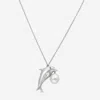 ASSAEL JULIE PARKER ENDANGERED SPECIES 18K WHITE GOLD, SOUTH SEA CULTURED PEARL AND SAPPHIRE DOLPHIN PENDAN