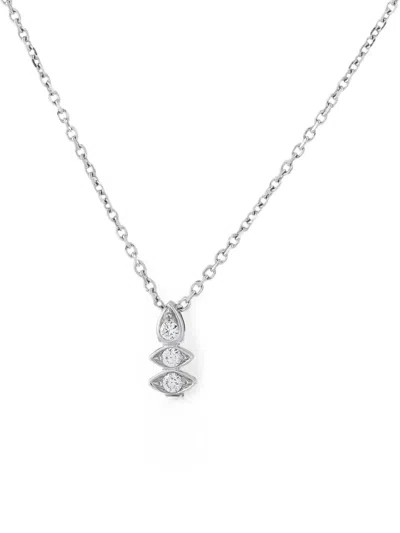 Pre-owned Assael Pearl And Diamond Necklace In Silver
