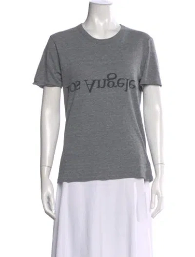 Pre-owned Assembly Graphic Print Crew Neck T-shirt In Gray