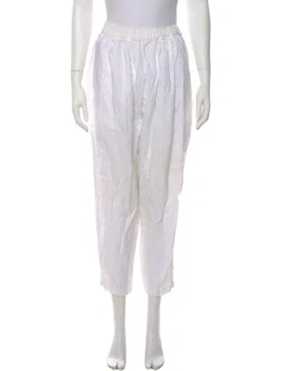 Pre-owned Assembly Linen Straight Leg Pants In White