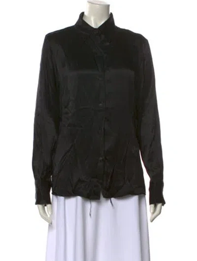 Pre-owned Assembly Long Sleeve Button-up Top In Black