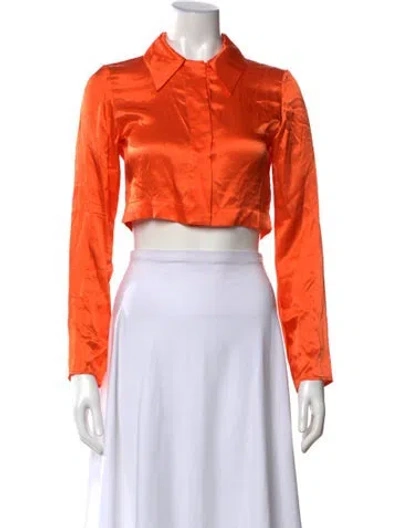 Pre-owned Assembly Long Sleeve Crop Top In Orange
