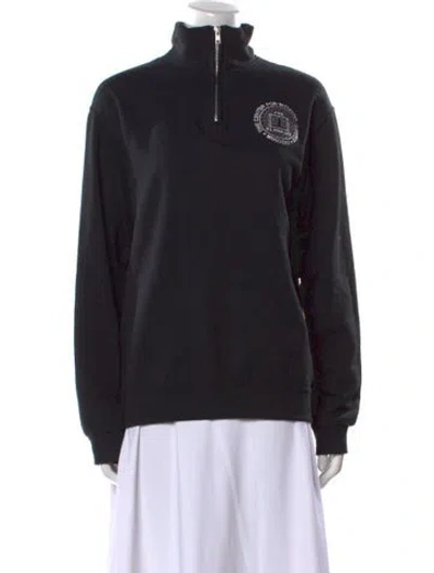 Pre-owned Assembly Mock Neck Long Sleeve Sweatshirt In Black