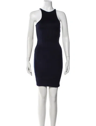 Pre-owned Assembly Scoop Neck Knee-length Dress In Blue