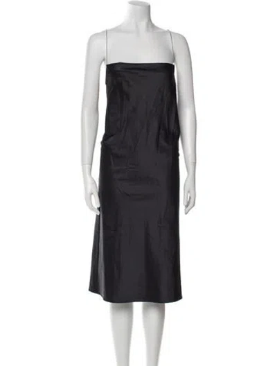 Pre-owned Assembly Square Neckline Knee-length Dress In Black