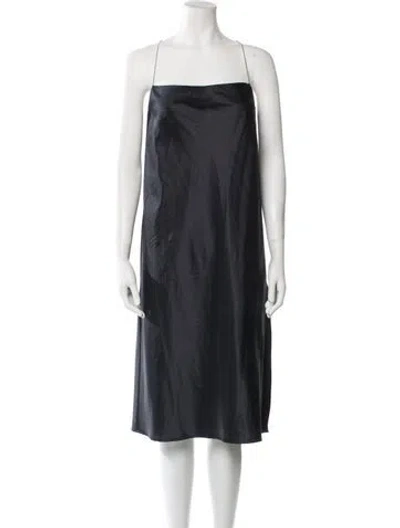 Pre-owned Assembly Square Neckline Midi Length Dress In Gray