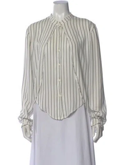 Pre-owned Assembly Striped Long Sleeve Blouse In Gray
