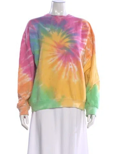 Pre-owned Assembly Tie-dye Print Crew Neck Sweater In Multi
