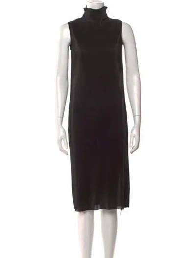 Pre-owned Assembly Turtleneck Midi Length Dress W/ Tags In Black