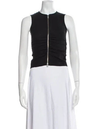 Pre-owned Assembly Wool Crew Neck Crop Top In Black