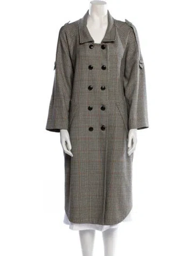 Pre-owned Assembly Wool Plaid Print Peacoat In Multi