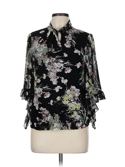 Pre-owned Assorted Brands 3/4 Sleeve Blouse In Black