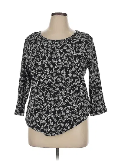 Pre-owned Assorted Brands 3/4 Sleeve Blouse In Black