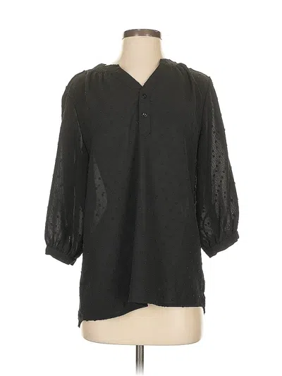 Pre-owned Assorted Brands 3/4 Sleeve Blouse In Black