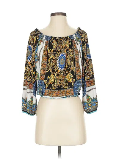 Pre-owned Assorted Brands 3/4 Sleeve Blouse In Black