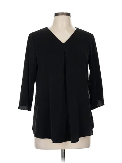 Pre-owned Assorted Brands 3/4 Sleeve Blouse In Black