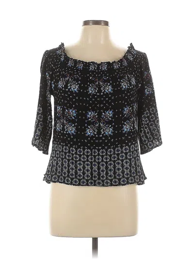 Pre-owned Assorted Brands 3/4 Sleeve Blouse In Black