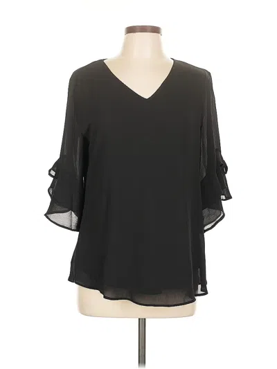 Pre-owned Assorted Brands 3/4 Sleeve Blouse In Black