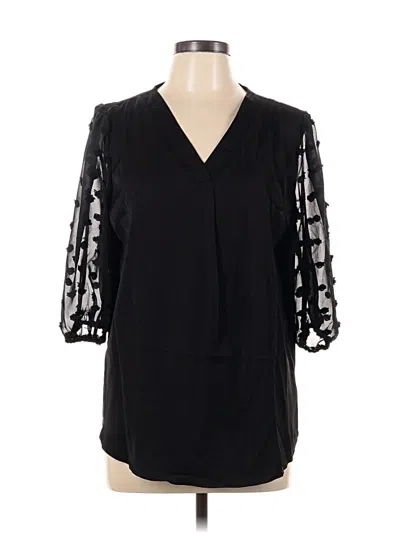 Pre-owned Assorted Brands 3/4 Sleeve Blouse In Black