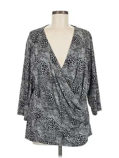 Pre-owned Assorted Brands 3/4 Sleeve Blouse In Black