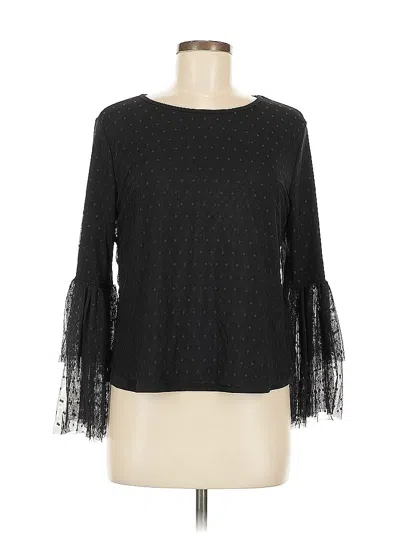 Pre-owned Assorted Brands 3/4 Sleeve Blouse In Black