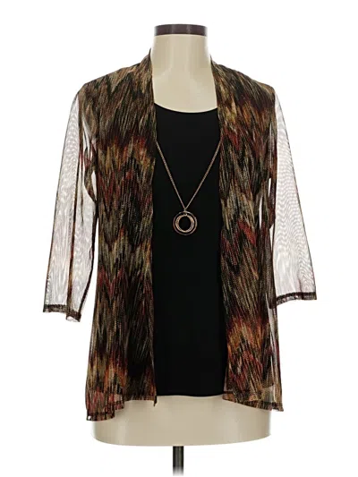 Pre-owned Assorted Brands 3/4 Sleeve Blouse In Black