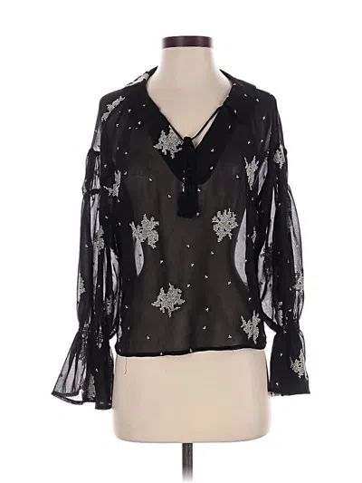 Pre-owned Assorted Brands 3/4 Sleeve Blouse In Black