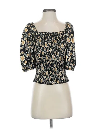 Pre-owned Assorted Brands 3/4 Sleeve Blouse In Black