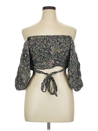 Pre-owned Assorted Brands 3/4 Sleeve Blouse In Black