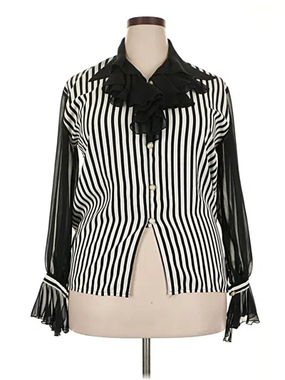 Pre-owned Assorted Brands 3/4 Sleeve Blouse In Black